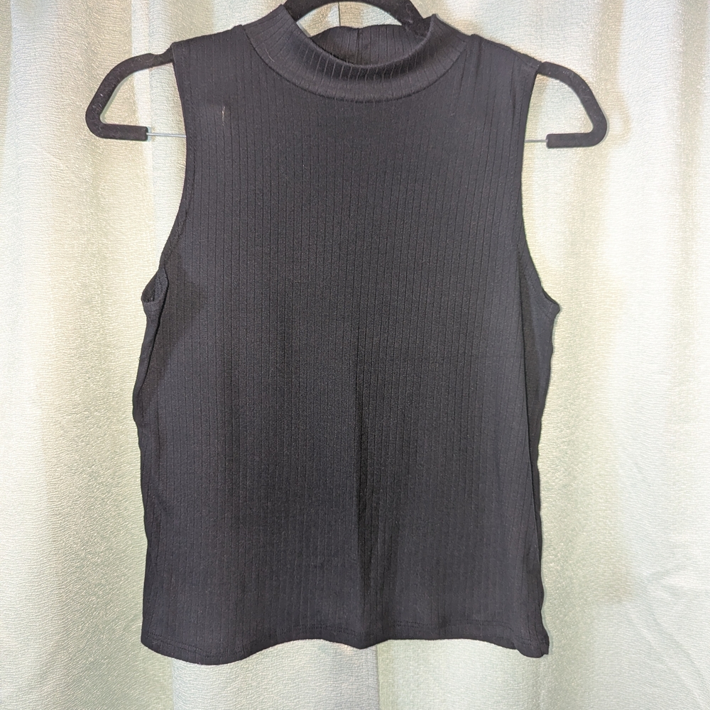 Black Ribbed Tank Top